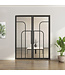 Dubbele stalen taatsdeur - Zwart - 4 Vlaks rond - Rook glas*