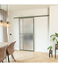 Stalen Schuifdeur met koofsysteem - Kiezelgrijs - 6 Vlaks - Mat glas - Luxe design