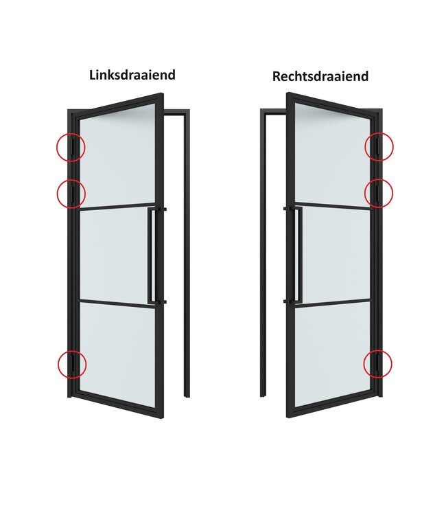 Stalen Binnendeur - Wit - 4 Vlaks - Helder glas*