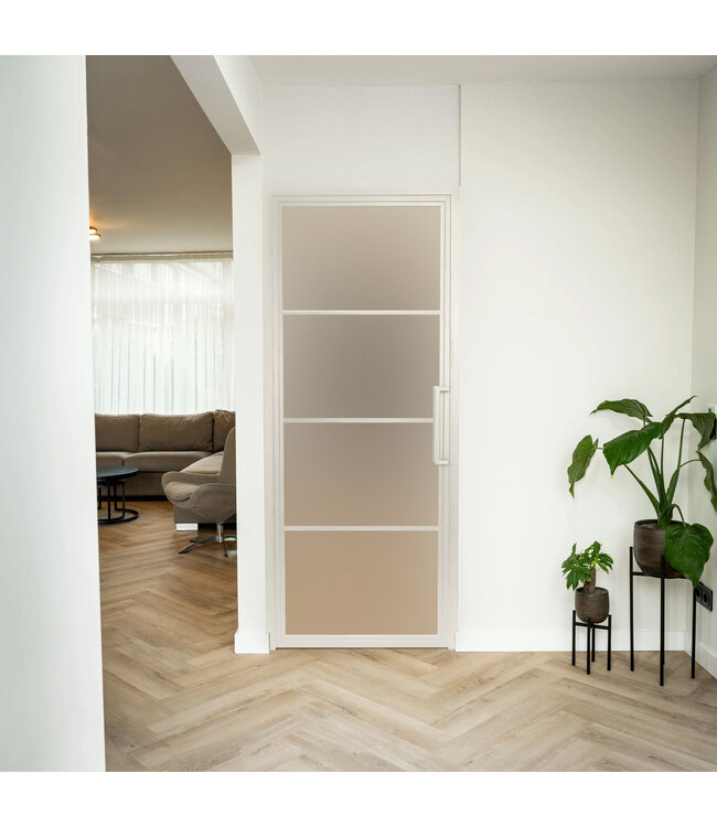 Stalen Binnendeur - Wit - 4 Vlaks - Helder glas*