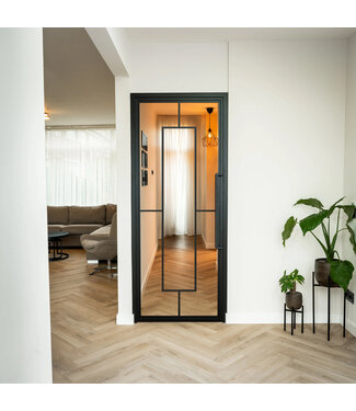 OUTLET: Stalen Binnendeur - Zwart - 5 Vlaks - Helder glas