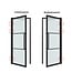 OUTLET: Stalen Binnendeur - Zwart - 6 Vlaks - Rook glas - Luxe design - Met slot