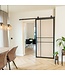 OUTLET: Stalen Schuifdeur - Zwart - 6 Vlaks - Mat glas - Luxe design