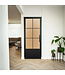 OUTLET: Stalen Binnendeur - Zwart - 6 Vlaks met kickplate - Mat glas