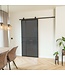 OUTLET: Stalen Schuifdeur - Zwart - 6 Vlaks - Rook glas - Luxe design