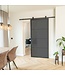 OUTLET: Stalen Schuifdeur - Zwart - 4 Vlaks - Rook glas