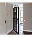 OUTLET: Stalen inzetdeur - Zwart - 6 Vlaks - 2177x874mm - Helder Glas - Luxe design - Linksdraaiend