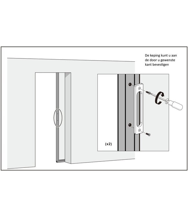 Stalen Schuifdeur - Brons - 5 Vlaks rond - Helder glas*