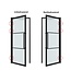 OUTLET: Stalen Binnendeur met glaspaneel - Zwart- 4 Vlaks - 2347 x 1574 - Helder glas - Luxe design  - Linksdraaiend