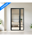 OUTLET: Stalen Binnendeur met glaspaneel - Zwart- 4 Vlaks - 2347 x 1574 - Helder glas - Luxe design  - Linksdraaiend