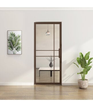 OUTLET: Stalen Taatsdeur - Brons - 6 Vlaks luxe design  - Helder glas - 2210x953mm