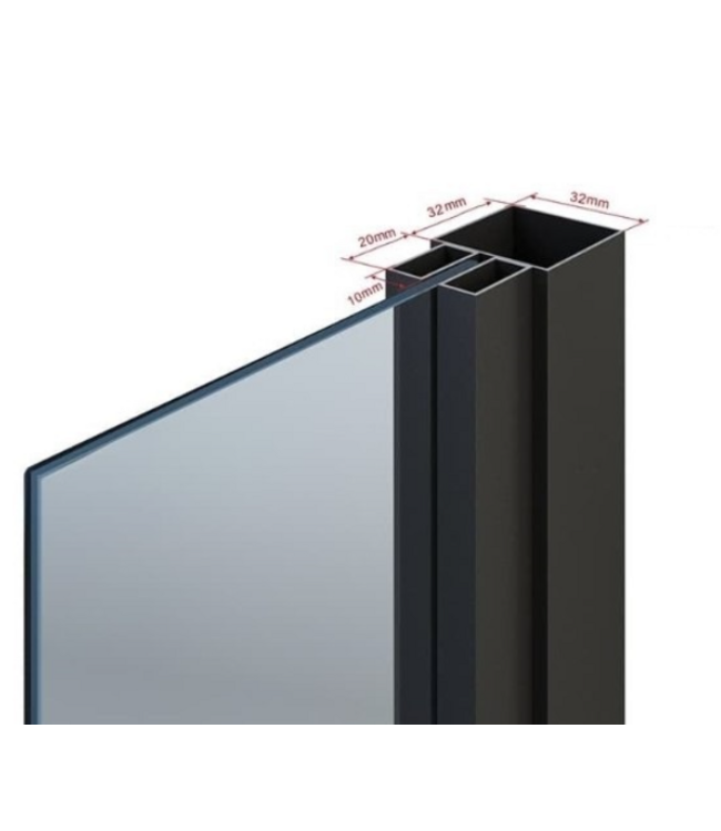 OUTLET: Dubbele stalen taatsdeur 2390x1807mm - Zwart - 6 Vlaks - Helder glas - Luxe design