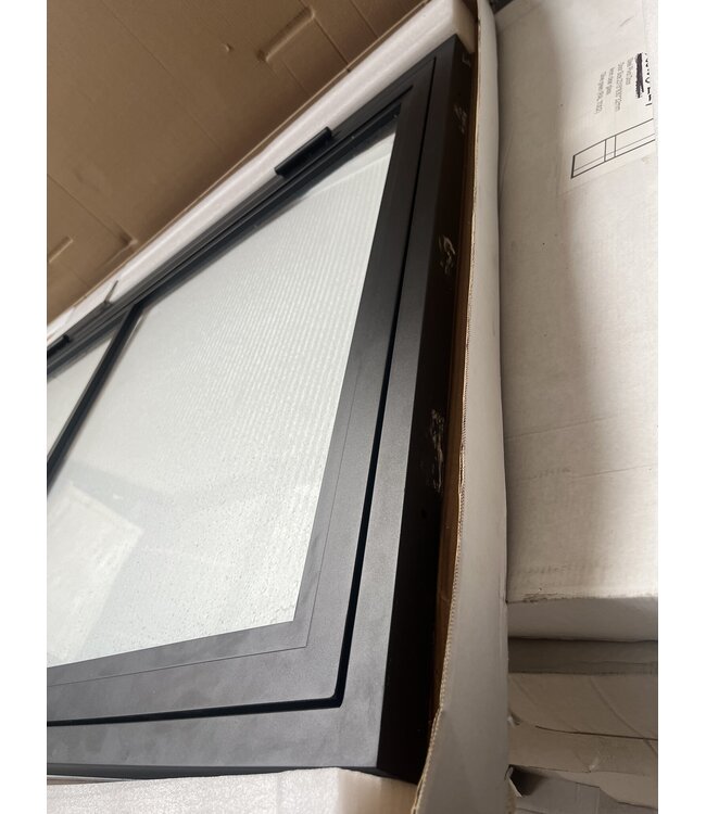 OUTLET: Stalen Binnendeur - Zwart - 3 Vlaks - 201,5 x 78,3 - Helder glas - Luxe design  - Linksdraaiend