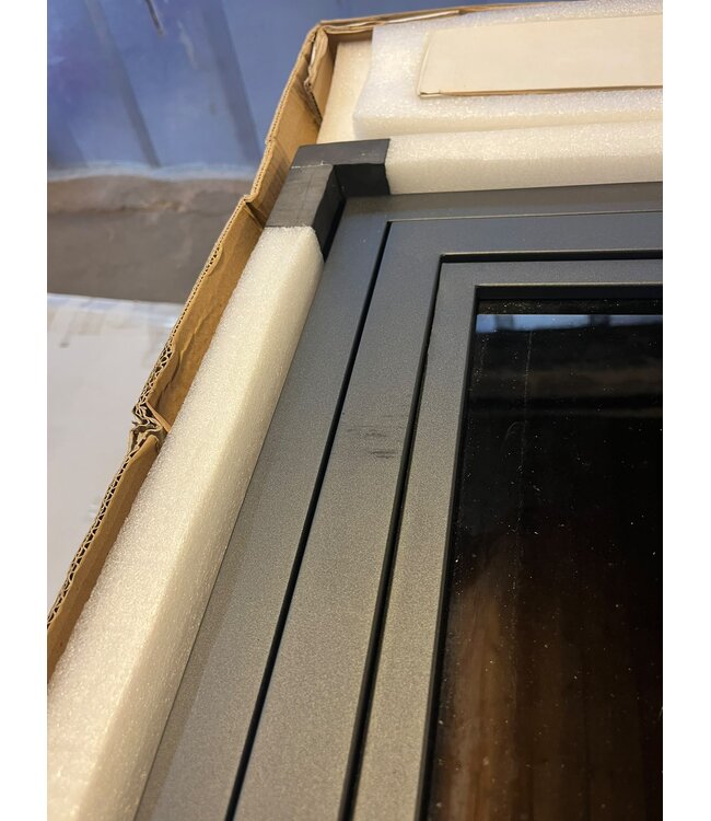 OUTLET: Stalen Binnendeur 231,5 x 83,0 - Zwart - 6 Vlaks - Rook glas - Luxe design