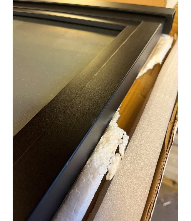 OUTLET: Stalen Binnendeur - Zwart - 3 Vlaks - 244,6 x 89,2 inbouwmaat - Helder glas - Linksdraaiend