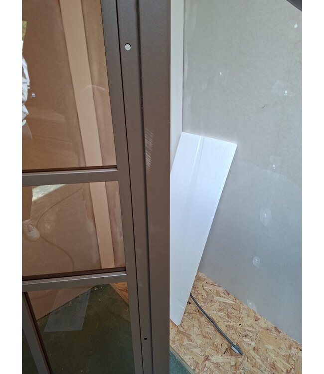 OUTLET: Stalen Binnendeur - Brons - 6 Vlaks - Brons rook glas - 211,5 x 93 - Luxe design - Rechtsdraaiend