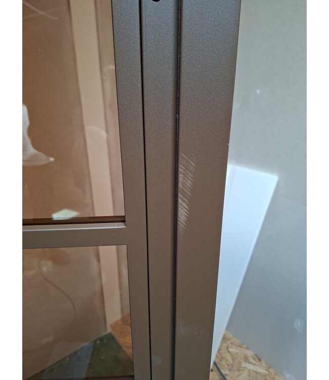 OUTLET: Stalen Binnendeur - Brons - 6 Vlaks - Brons rook glas - 211,5 x 93 - Luxe design - Rechtsdraaiend