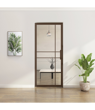 OUTLET: Stalen Taatsdeur - Brons - 6 Vlaks - Helder glas - 211,5 x 93 - Luxe design