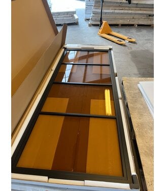 OUTLET: Stalen Taatsdeur - Zwart - 4 Vlaks - Brons rookglas - 231,5 x 88