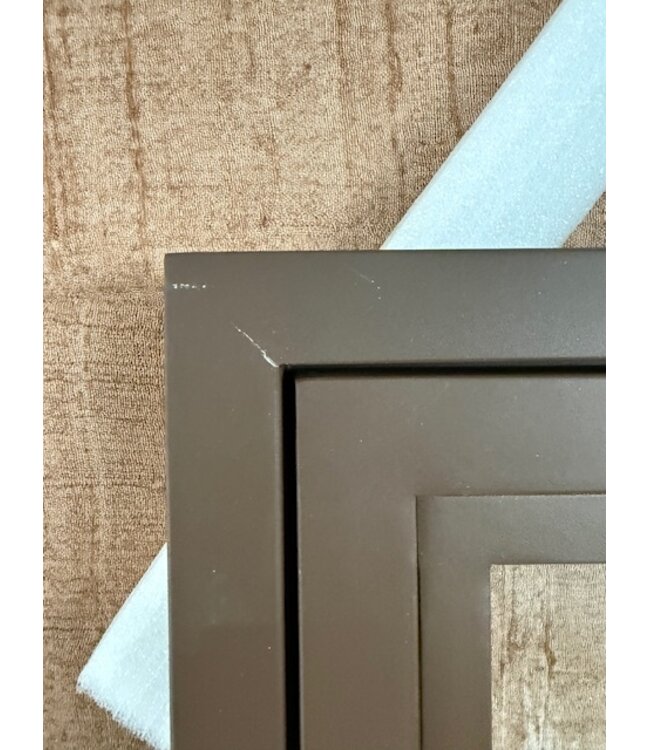 OUTLET: Stalen Binnendeur - Brons - 2 Vlaks rond  - Helder glas - 201,5 x 83,3 - Linksdraaiend
