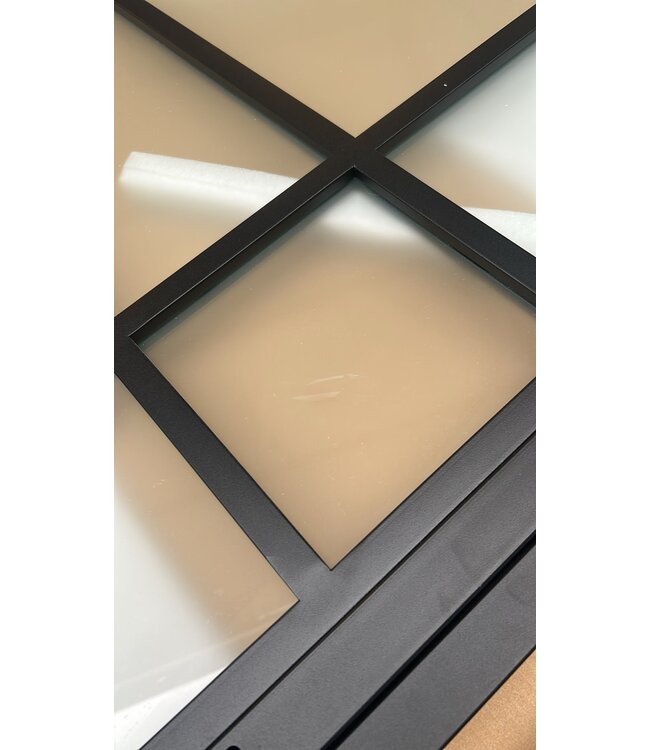 Stalen Binnendeur - Zwart - 6 Vlaks Luxe design - Mat glas - 201,5 x 83,3 - Linksdraaiend