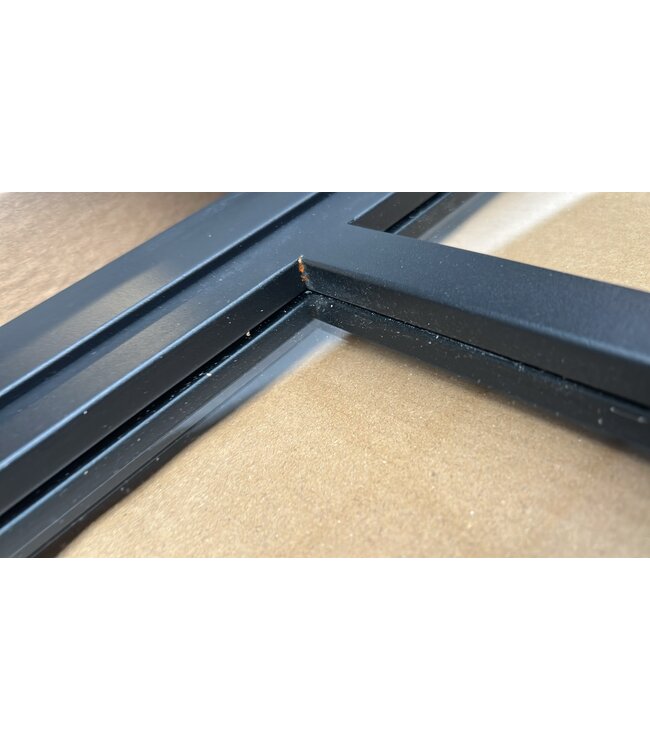 OUTLET: Stalen Taatsdeur- Zwart - 6 Vlaks Luxe design - Helder glas - 231,5 x 83