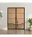 Dubbele stalen taatsdeur - Maatwerk - Brons - 4 Vlaks - Mat glas