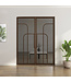 Dubbele stalen taatsdeur - Brons - 4 Vlaks rond - Helder glas*