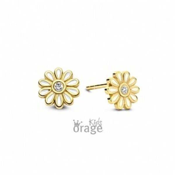 Orage Kids K2776 Oorringen verguld geel goud bloem