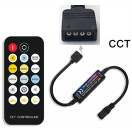 Chitek 17-toets 4PIN CCT LED Strip Controller voor 5-24V 5050 LED Strip met batterij