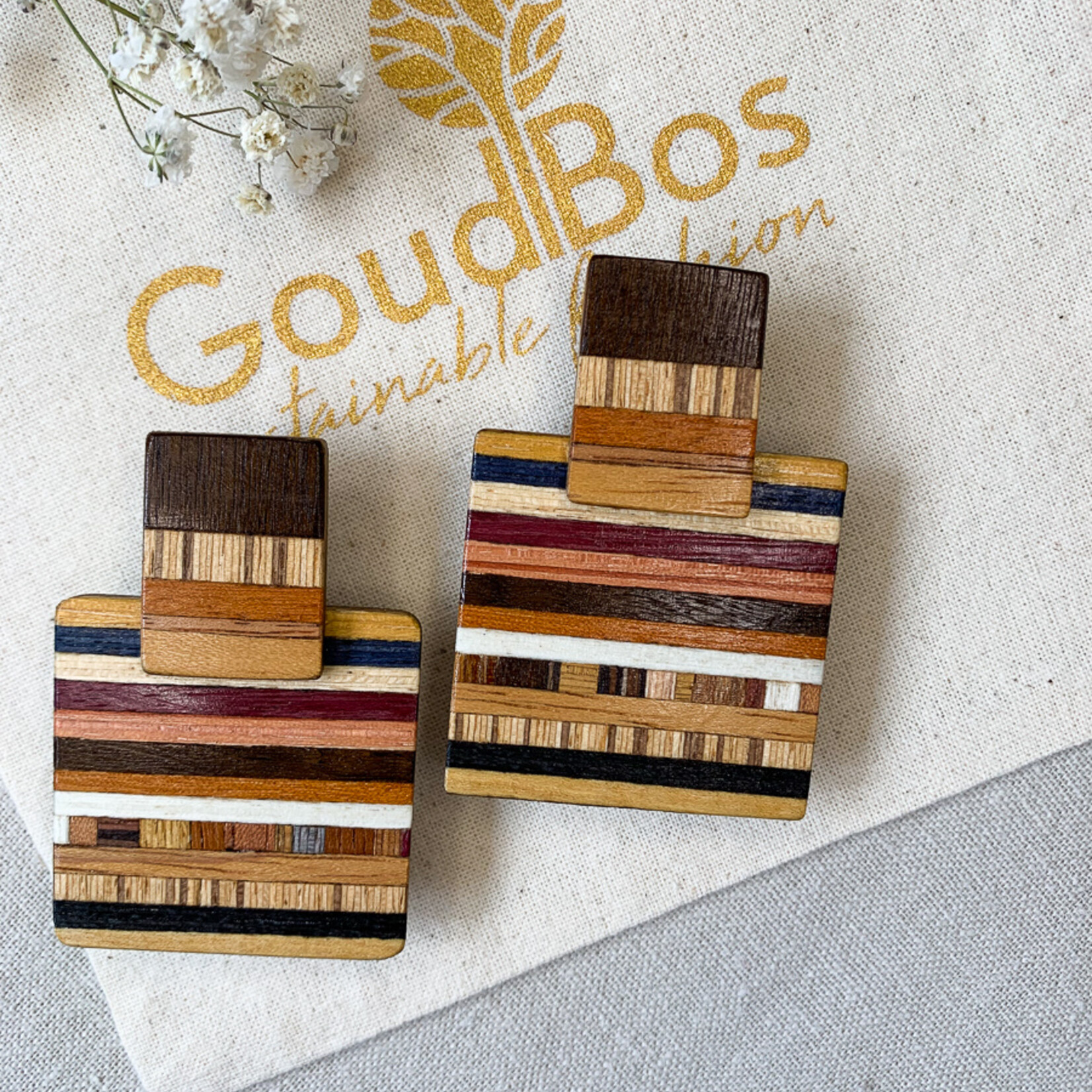 WOOD COLLECTION Guanabara Wooden Marquetry Earrings