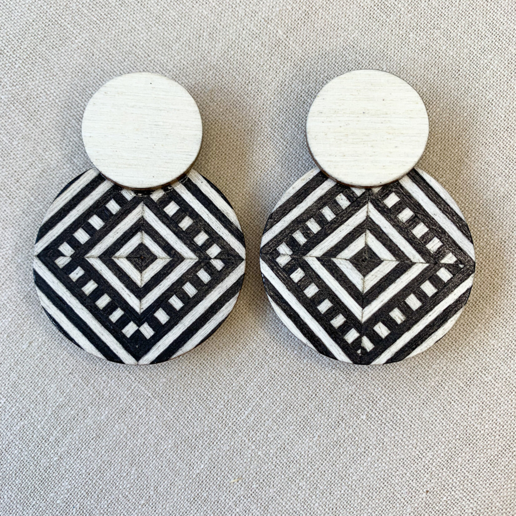 WOOD COLLECTION Tijuca Wooden Marquetry Earrings