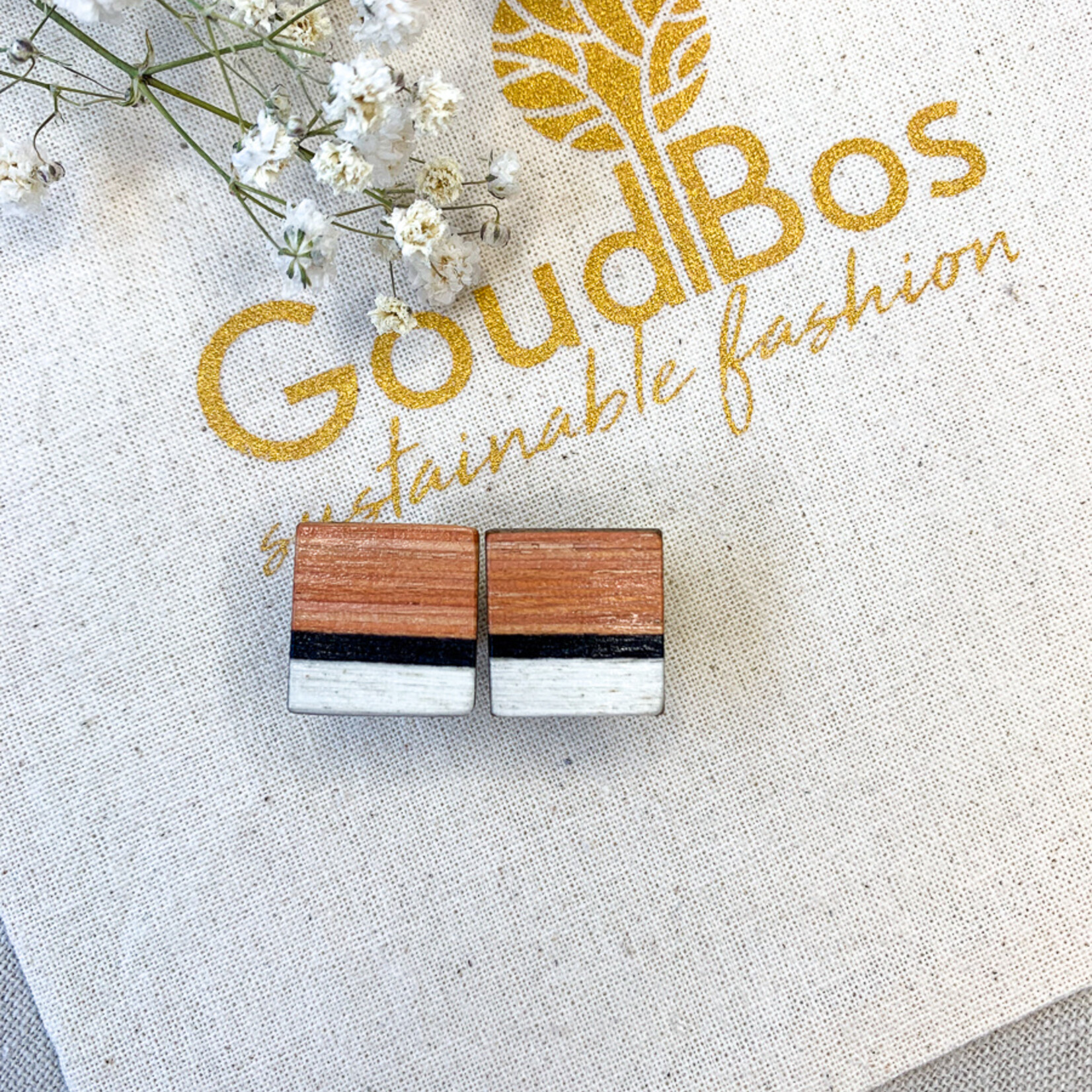 WOOD COLLECTION Urca Wooden Marquetry Earrings