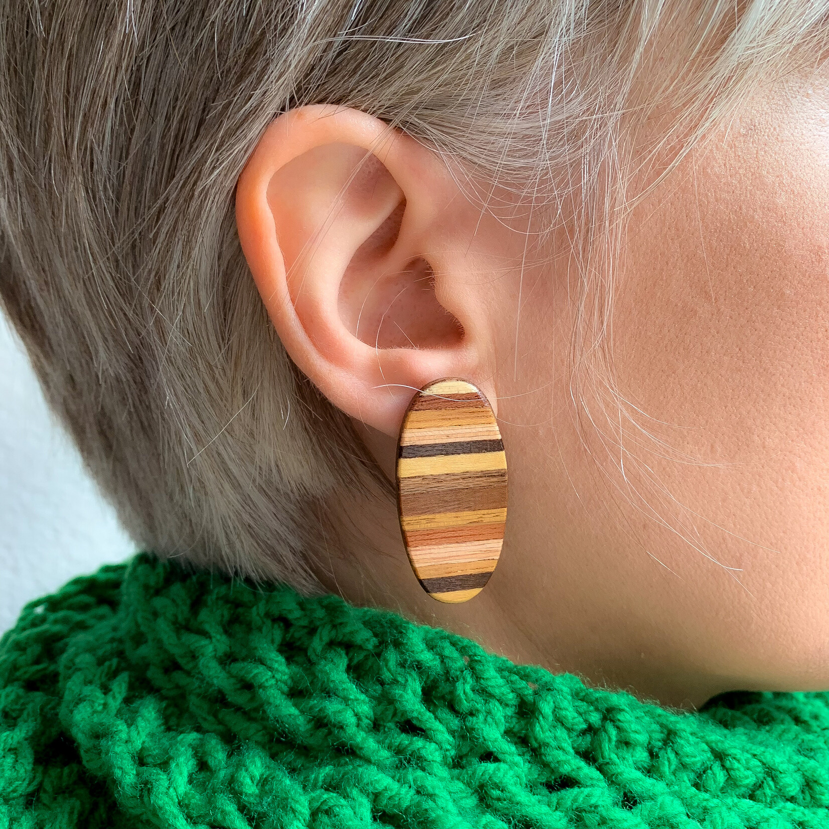 WOOD COLLECTION Grumari Wooden Marquetry Earrings