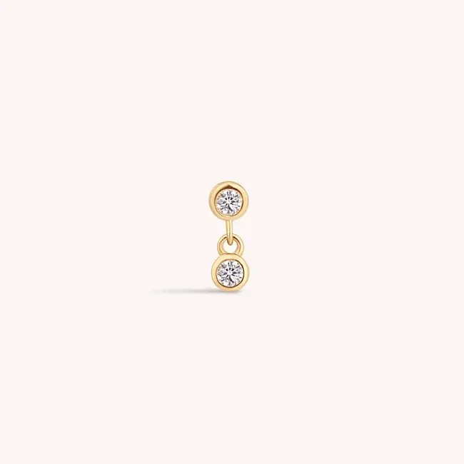 14K Solid Gold Teardrop-Shaped Diamond Internal Threaded Labret