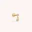 14K Solid Gold Teardrop-Shaped Diamond Internal Threaded Labret