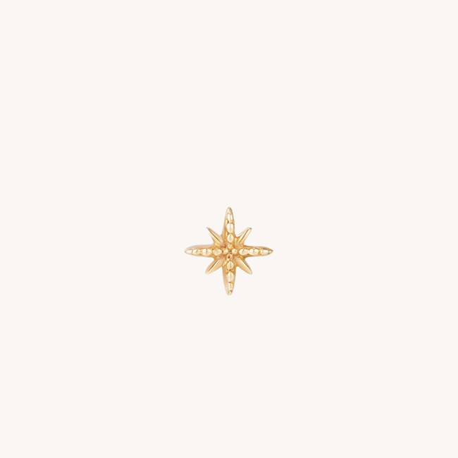 14K Solid Gold Starburst Internal Labret
