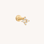 14K Solid Gold Diamond Starlight Threaded Labret
