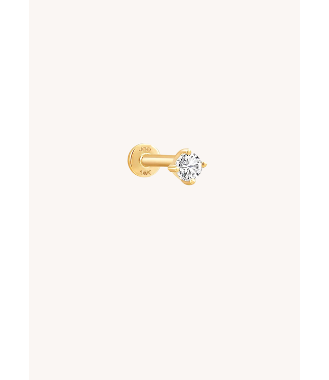 J&Co. 14K Solid Gold Baby Diamond Threaded Labret Earring