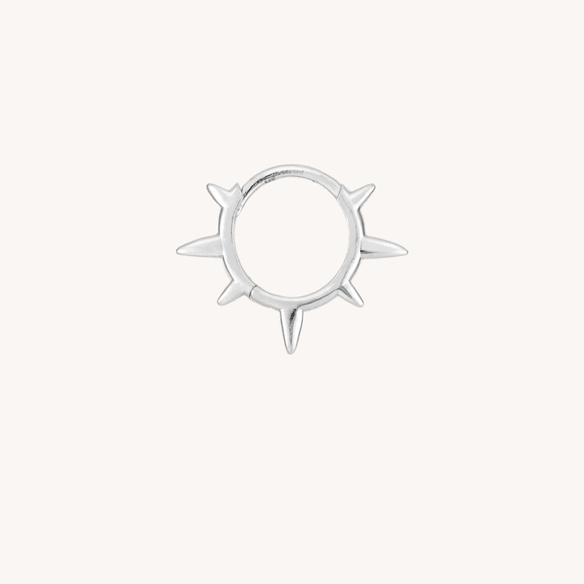 14K Massief Goud Spike Hoop Earring