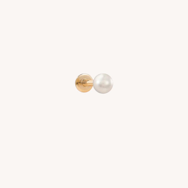14K Massief Goud Baby Pearl Threaded Labret