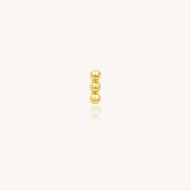 14K Solid Gold Threadless Labret 3 In A Row