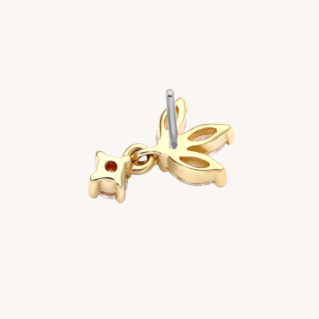 14K Massief Goud Threadless Labret Drop It Like It's Hot