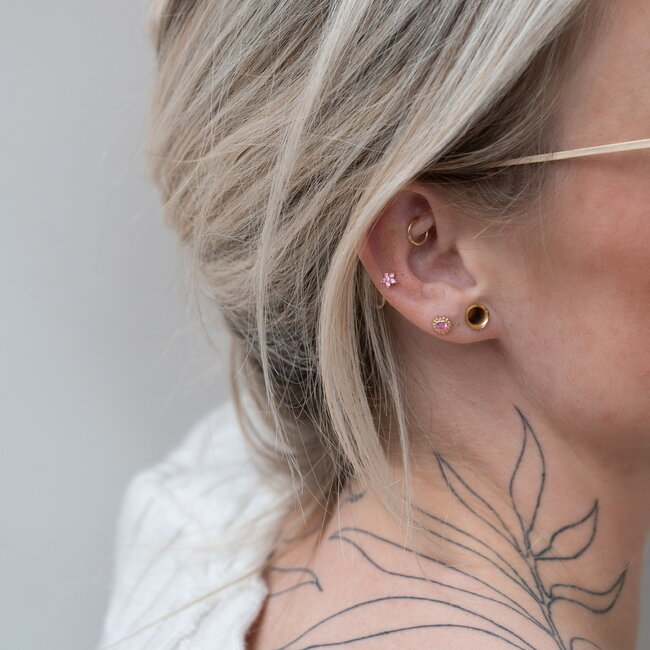 14K Massief Goud Threadless Labret Bloom