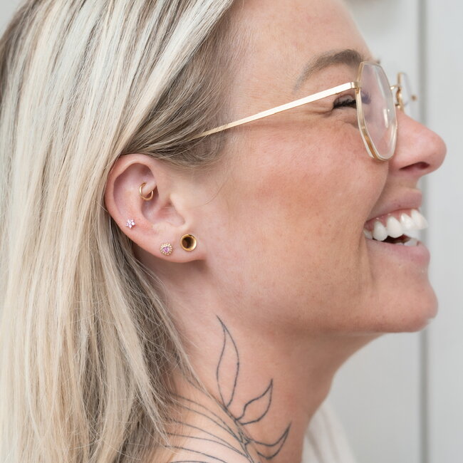 14K Massief Goud Threadless Labret Bloom