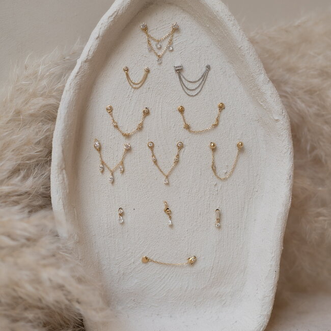 14K Solid Gold Luna Chain