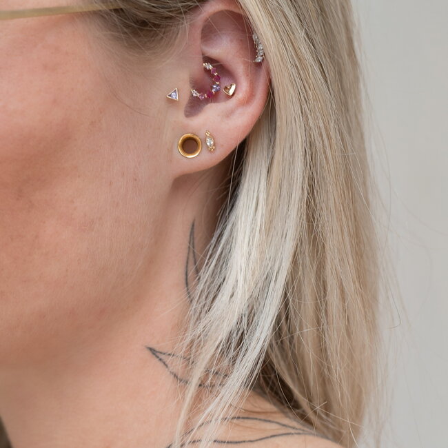 14K Massief Goud Threadless Labret Mauve