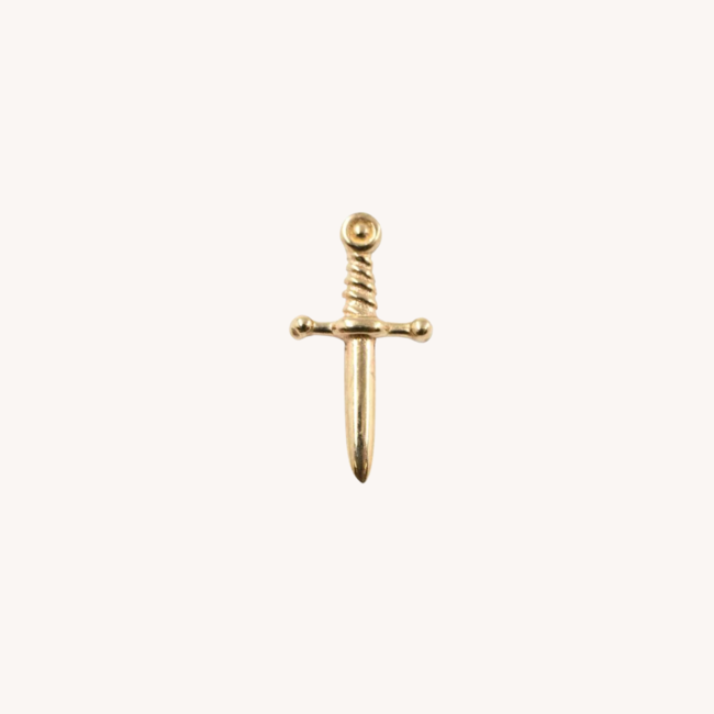 14K  Solid Gold  Threadless Labret Dagger