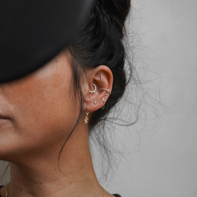 14K  Solid Gold  Threadless Labret Dagger