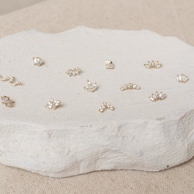 14K Massief Goud Marquise Fan Threadless Labret